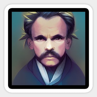 Friedrich Nietzsche portrait | Anime style Sticker